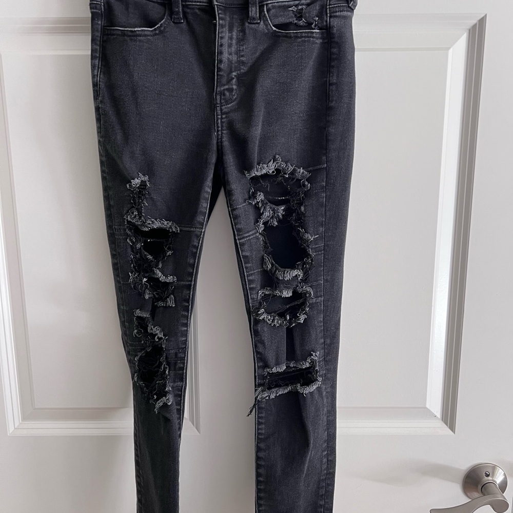 American Eagle Outfitters Ripped Black Skinny Jeans